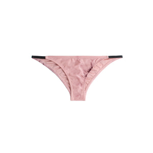 Pink bikini bottom with faux leather detailing