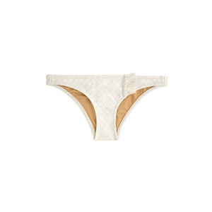 Cream bikini bottom with ruffle detail