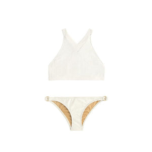Cream two piece swimsuit by Made by Dawn