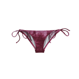 Purple tie-dyed string bikini bottom